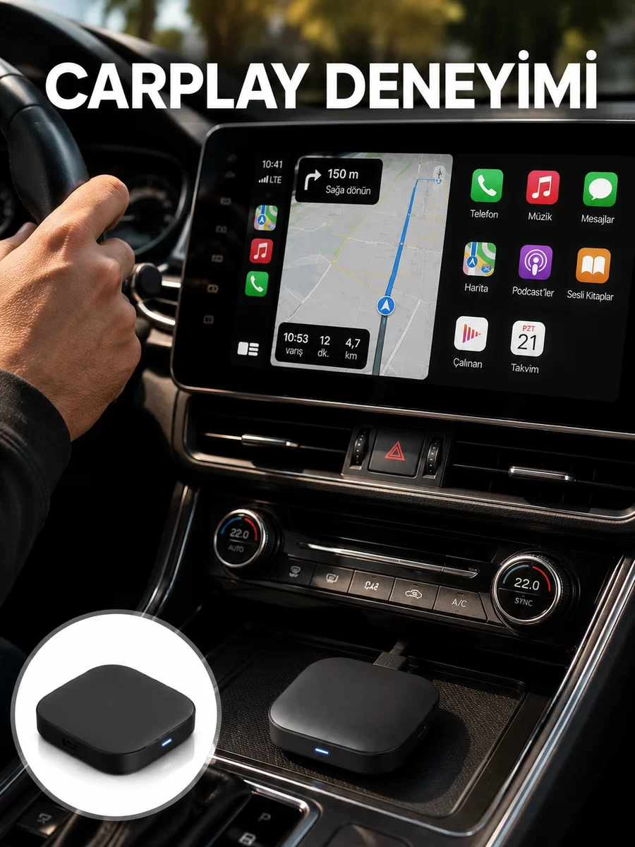 Çift Bant WiFi Android Auto Kablosuz Bağlantı Cihazı Yeni Nesil
