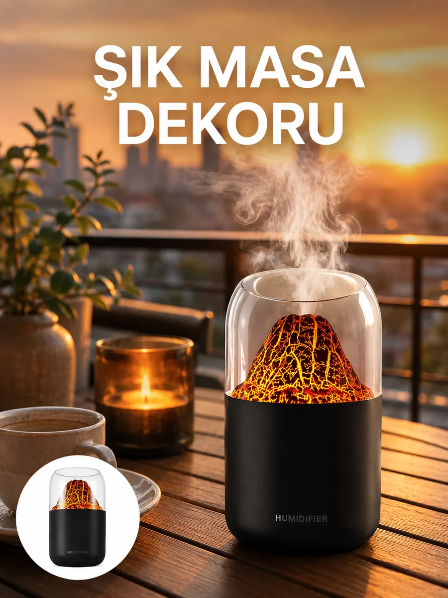 Büyük Kapasiteli Aromaterapi Cihazı – 280 ml Su Haznesi Yeni Nesil
