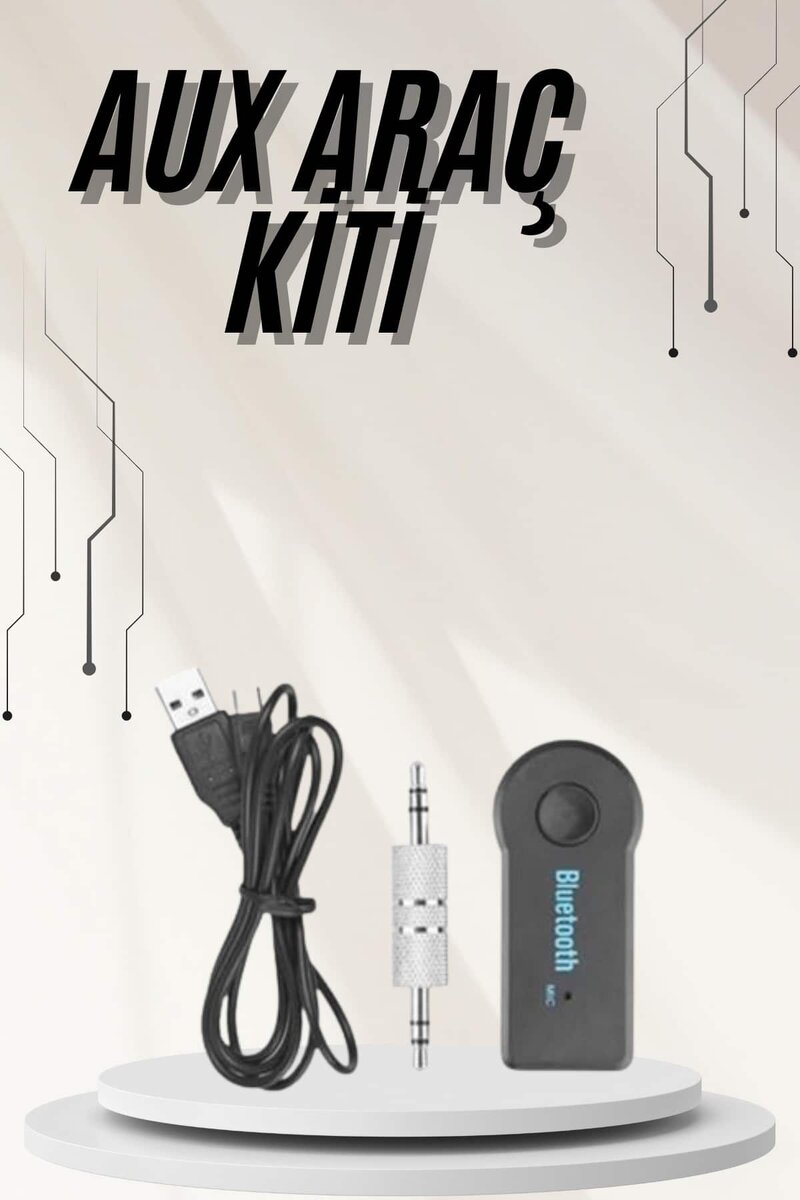 Yeni Nesil Bluetooth Aux Araç Kiti Siyah TV Tablet Telefon Araç Araba