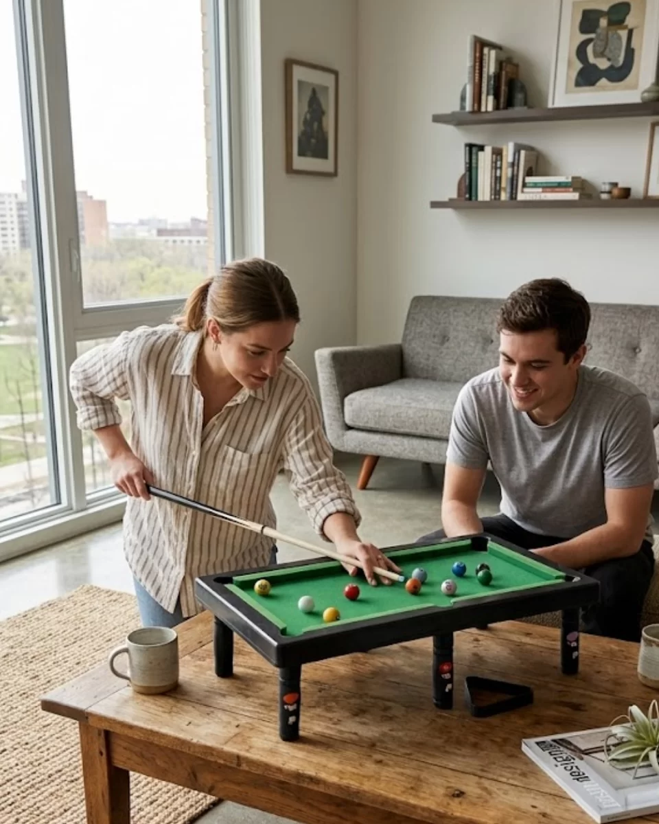 Mini Bilardo Masası Oyuncak Seti Çocuklar İçin Eğlenceli Masa Oyunu