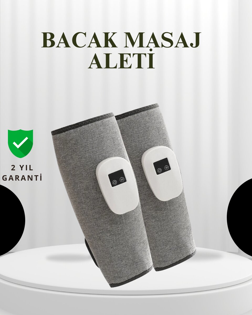 Şarjlı Isıtmalı Baldır Masaj Aleti – 3 Hava Basınçlı Titreşimli ve Akıllı Zamanlayıcılı