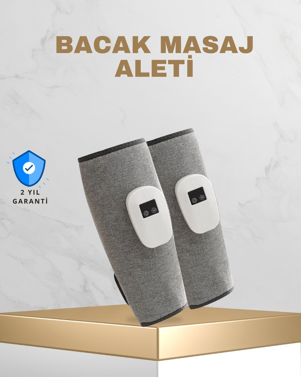 Taşınabilir Şarjlı Baldır Masaj Aleti – 3 Kademeli Isı ve Basınç Ayarı Titreşim Fonksiyonlu