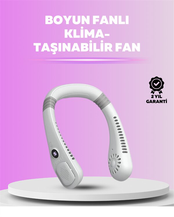 Giyilebilir Bladeless Boyun Fanı | 360° Serinlik 5 Kademe Rüzgar USB Şarjlı Sessiz Mini Klima