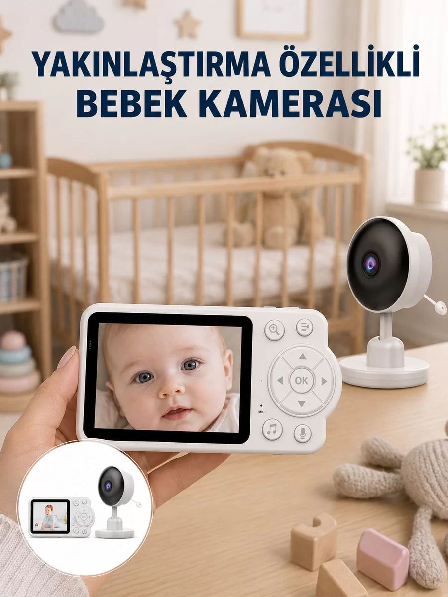 FHSS Teknolojili Güvenli Bebek Monitörü Net Görüntü Yeni Nesil