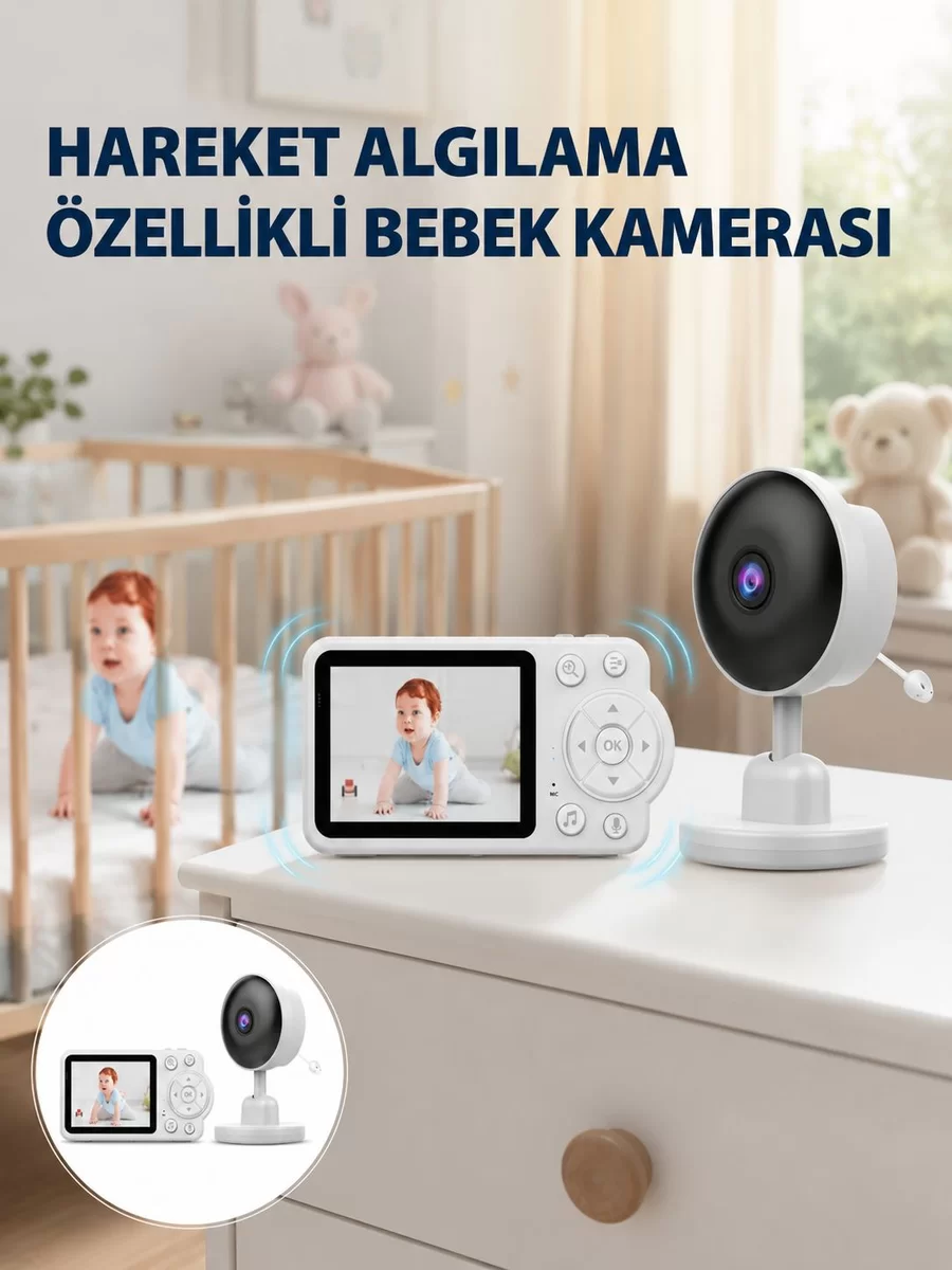 Yakınlaştırma Özellikli Gece Görüşlü Bebek İzleme Kamerası Yeni Nesil