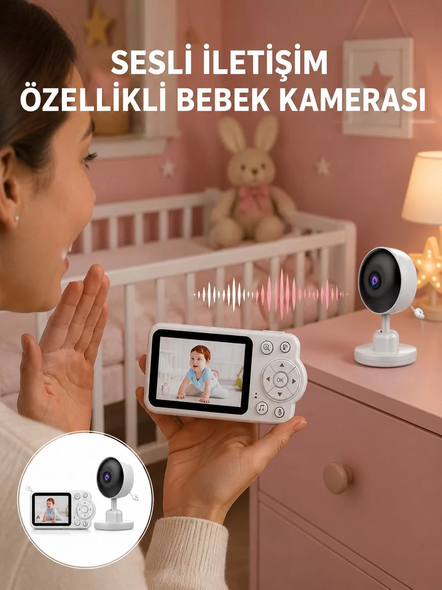 2.8 İnç Ekranlı Bebek Kamerası Gece Görüşlü ve Sesli İletişim Yeni Nesil
