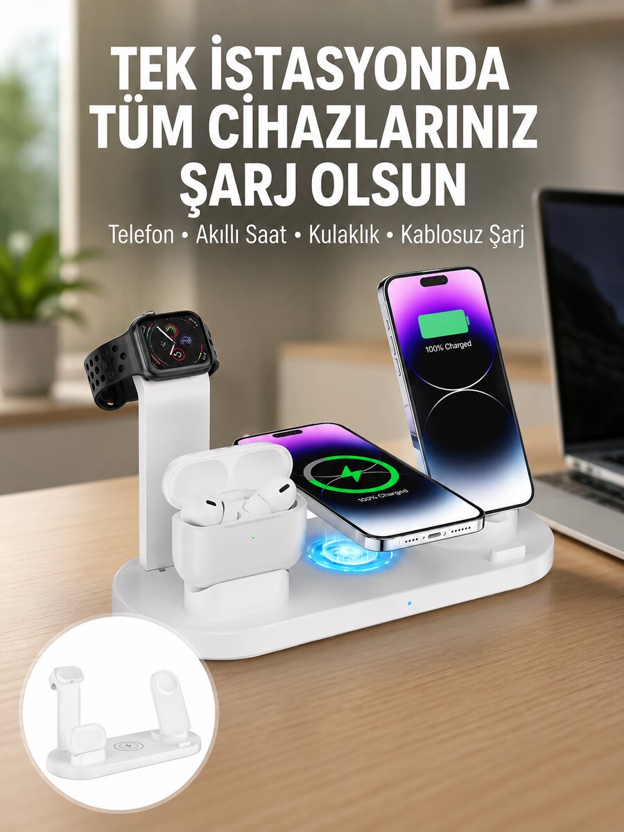 Şık ve Fonksiyonel Tasarım – Evde Ofiste veya Seyahatte Kusursuz Şarj Deneyimi