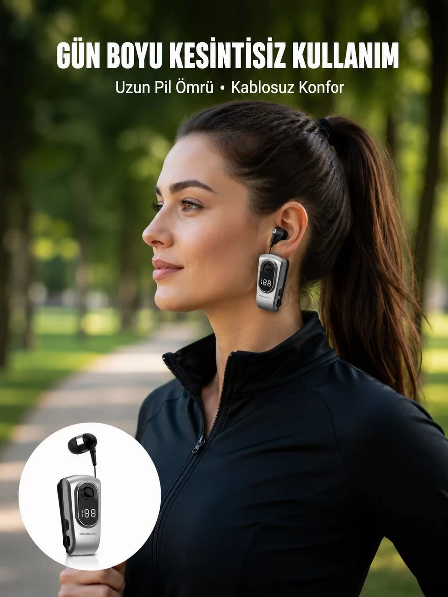 Titreşimli Bluetooth Kulaklık – Uzun Pil Ömrü Dijital Ekranlı Kablosuz Tasarım Yeni Nesil