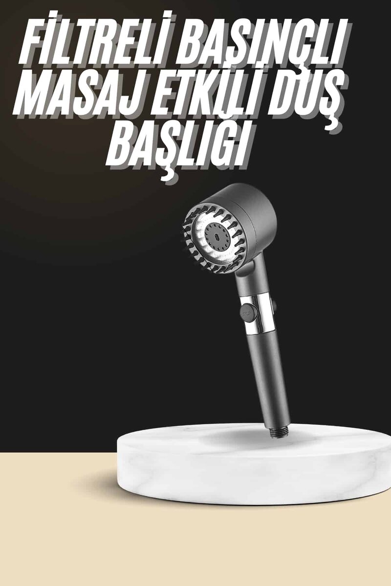 Duş Başlığı Profesyonel Masaj Başlıklı 3 Modlu Yeni Nesil Masaj Uçlu Su Tasarruflu
