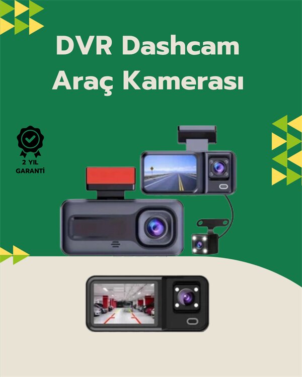 Tam Kapsamlı Araç Güvenliği: 3 Kameralı Full HD Kayıt Sistemi ile Ön İç ve Arka Görüş