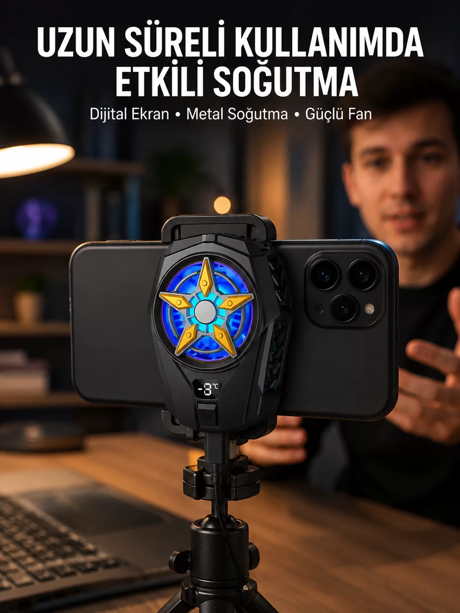 Ergonomik Telefon Soğutucu – 2 Hız Ayarı Hafif ve Taşınabilir Yeni Nesil