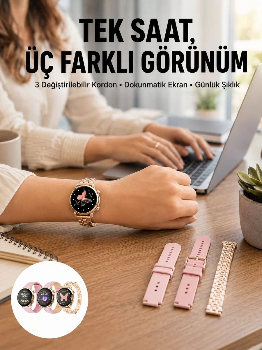 Akıllı Saat – Dokunmatik Ekran Spor Modu ve Kalp Atış Sensörü Yeni Nesil