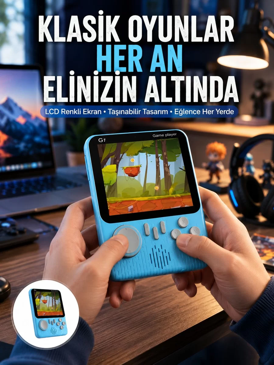 3.5 İnç Mini Atari Taşınabilir Oyun Konsolu 666 Adet Retro Oyun Yeni Nesil
