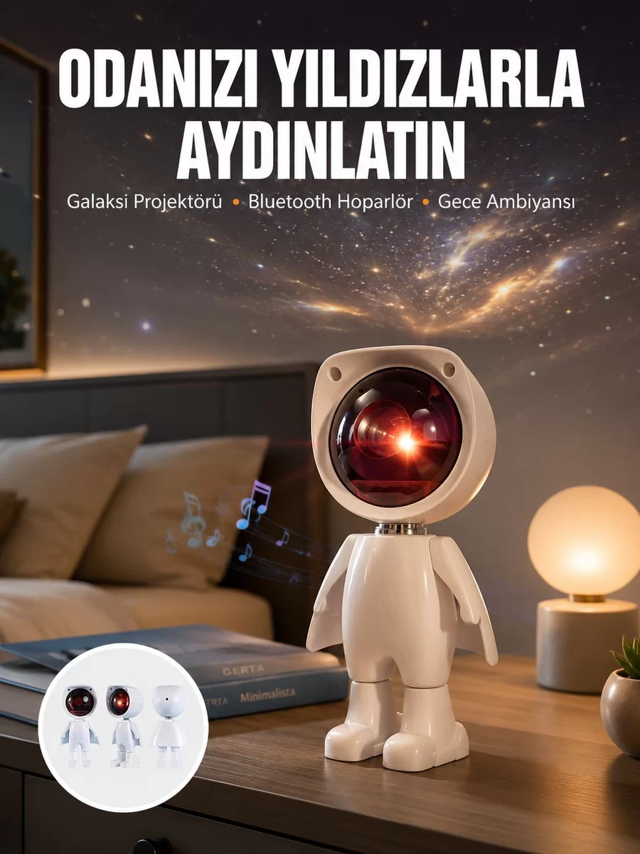 Projeksiyon Güneş Lambası Astronot Gün Batımı Projektör LED Işıklı Yeni Nesil