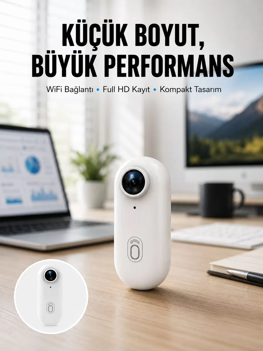 360° Klipsli Manyetik Spor Kamera Yüksek Çözünürlük Yeni Nesil