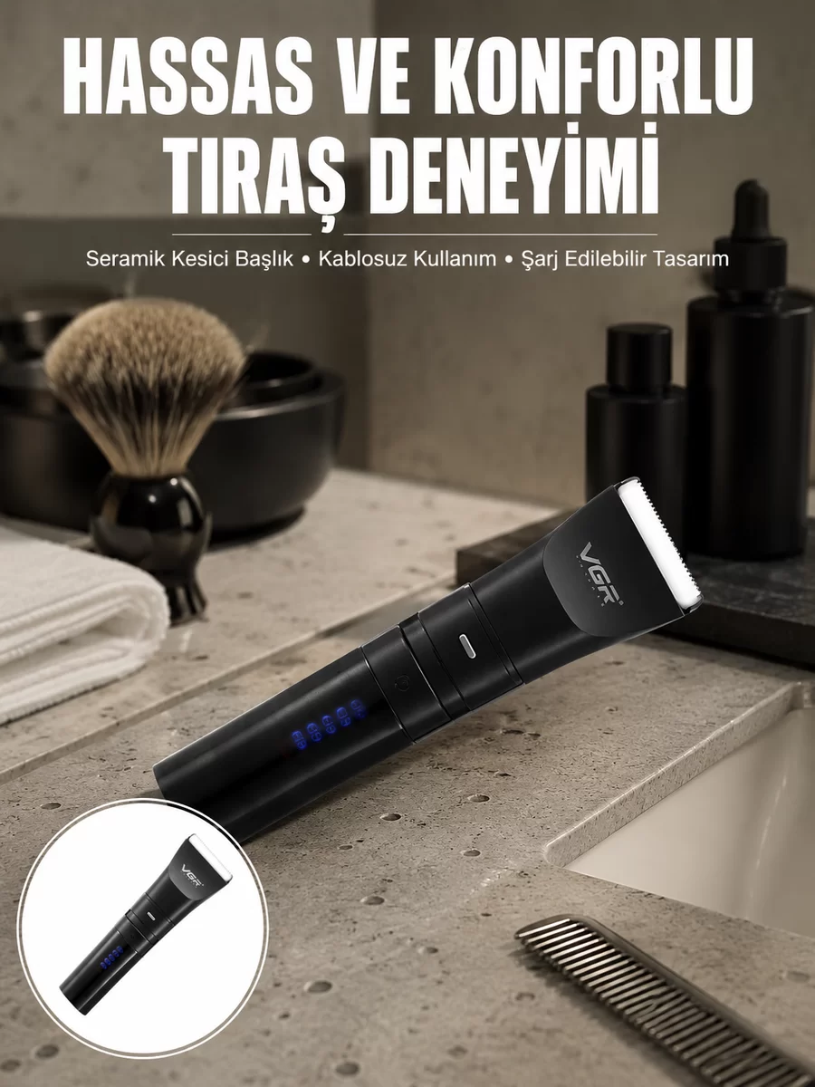 Suya Dayanıklı Tıraş Makinesi – Hassas Paslanmaz Çelik ve Titanyum Bıçak Yeni Nesil