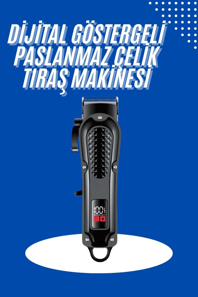 Profesyonel Saç Kesme Aleti Dijital Saç Sakal Tıraş Makinesi Uzun Ömürlü