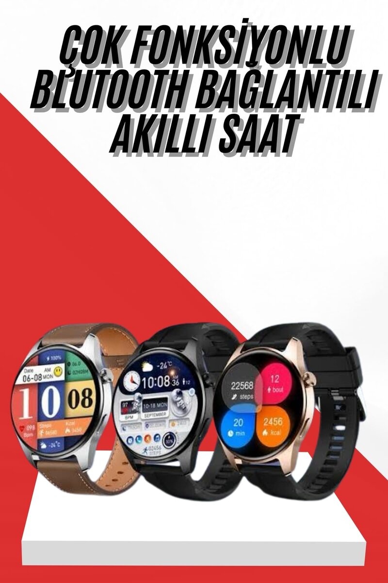 Akıllı Saat 1.5 Inç Amoled Ekran Çift Kordonlu GPS NFC Uyumlu