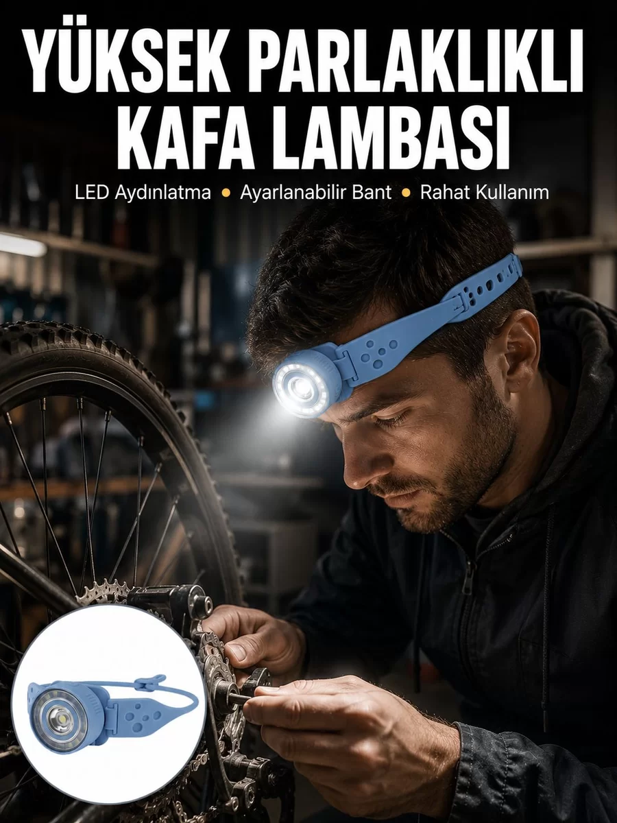 Hafif ve Taşınabilir Kamp Kafa Lambası Ayarlanabilir Işık Yeni Nesil