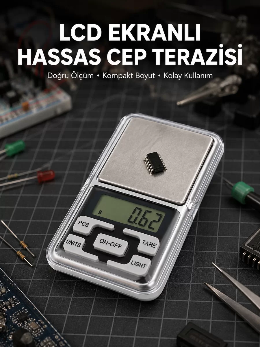 Kapaklı Dijital Cep Terazisi Hassasiyet 300 Gr Yeni Nesil