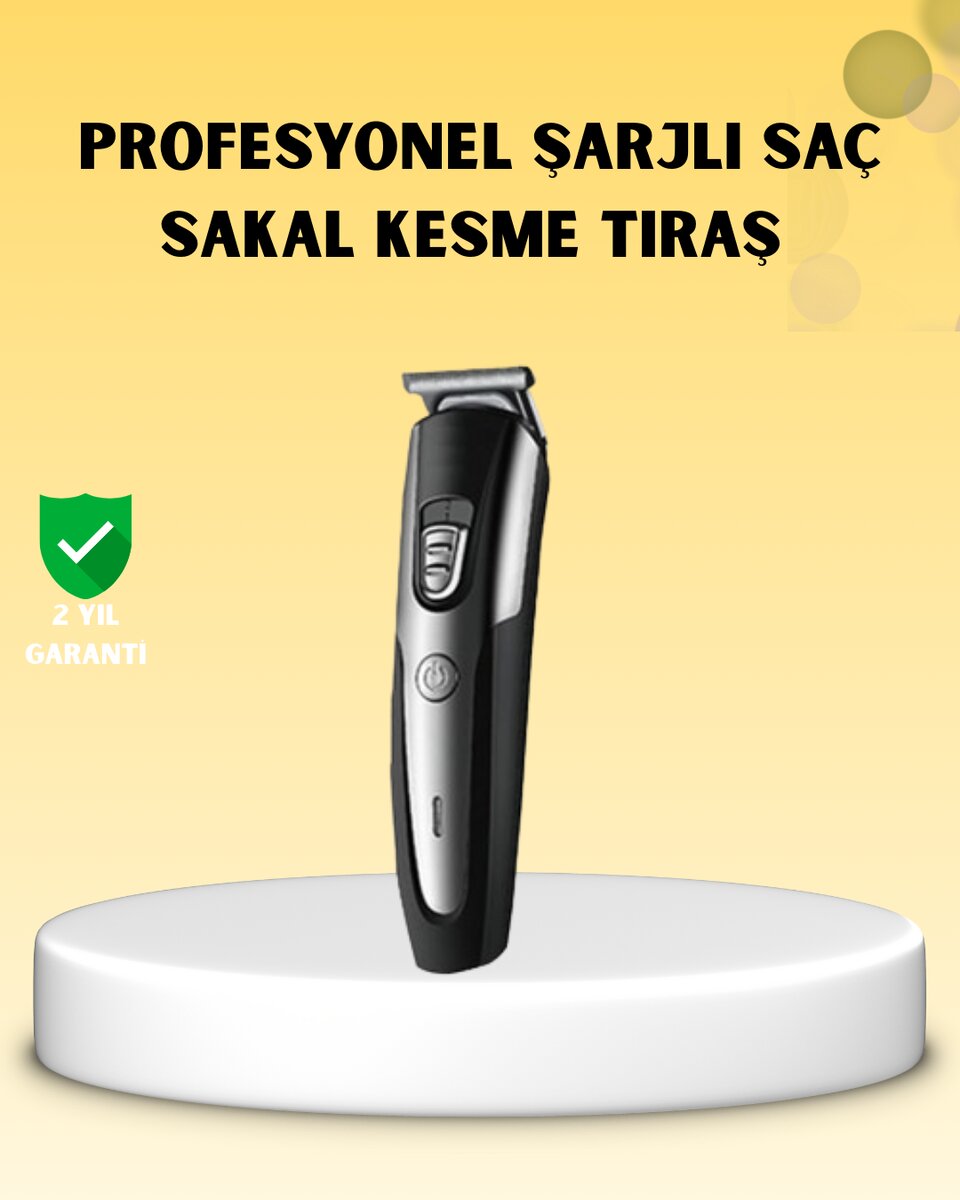 Profesyonel Saç ve Sakal Kesme Tıraş Makinesi Kablosuz Ergonomik Tasarım