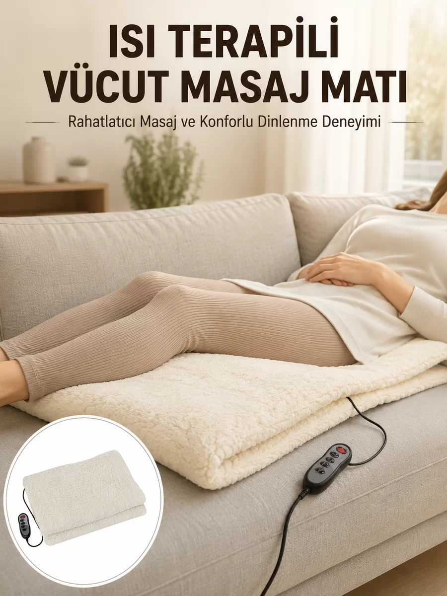 Vücut Masaj Matı Isı Terapili ve Çok Bölgeli Masaj Yeni Nesil