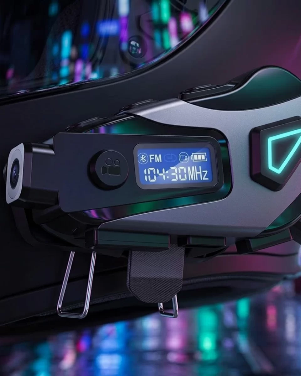 Motosiklet Kask Kulaklığı Bluetooth 5.3 Kamera ve FM Radyo Destekli