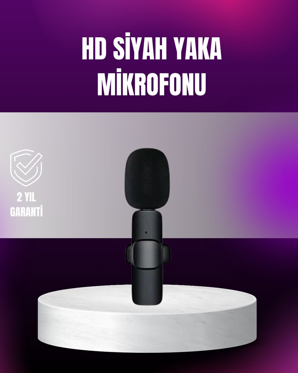 iPhone Uyumlu Çift Mikrofonlu Kablosuz Yaka Seti Profesyonel Ses