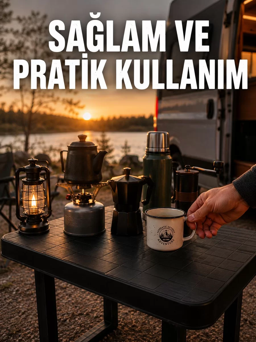 Katlanır Plastik Kamp Masası Hafif Taşınabilir Piknik Masası