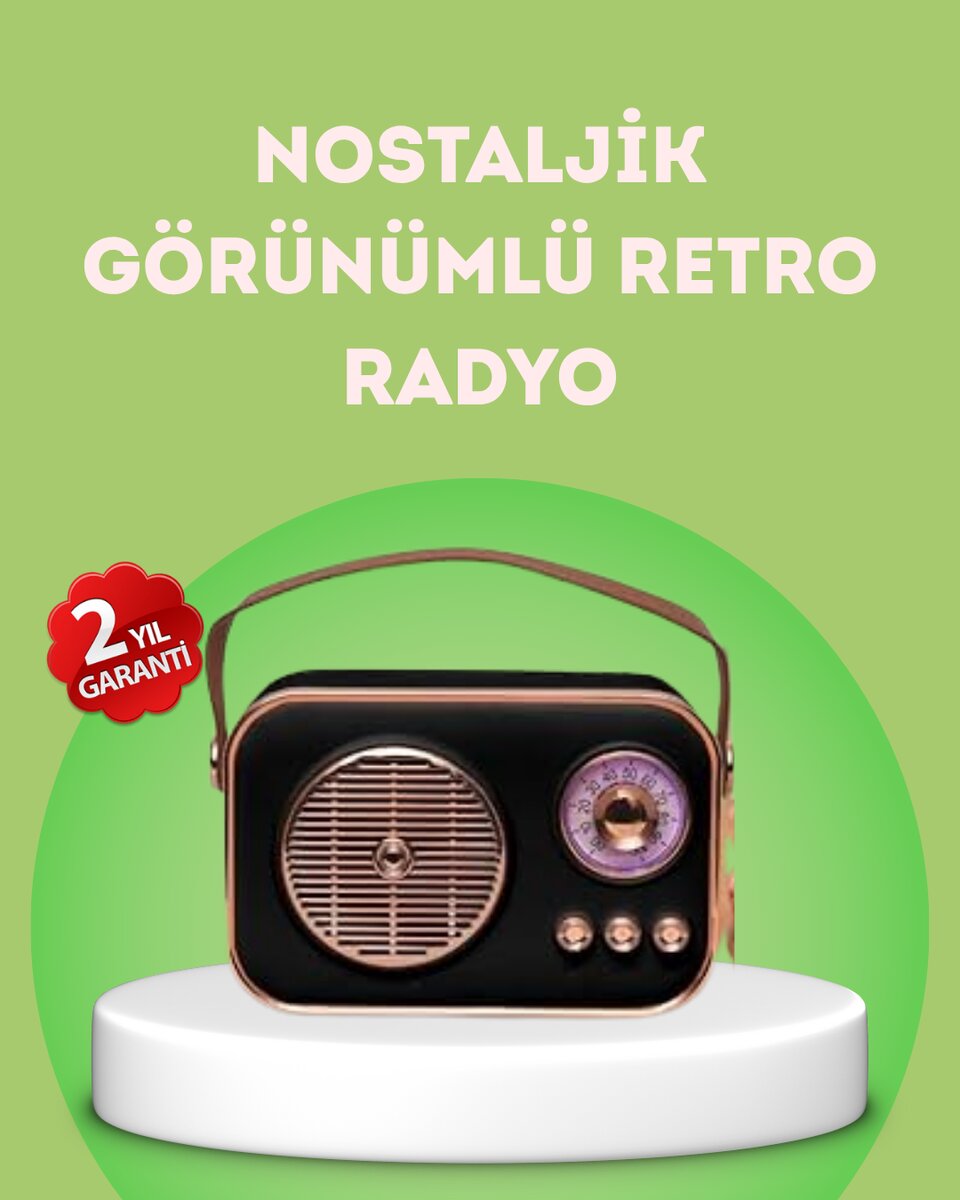 Nostaljik Retro Radyo – Bluetooth USB ve FM Özellikli Şık Tasarım