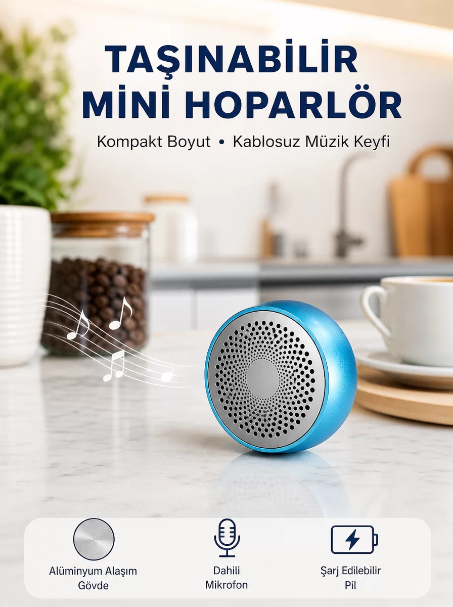 10W Güçlü Stereo Bluetooth Hoparlör – 360° Surround Ses Deneyimi Yeni Nesil