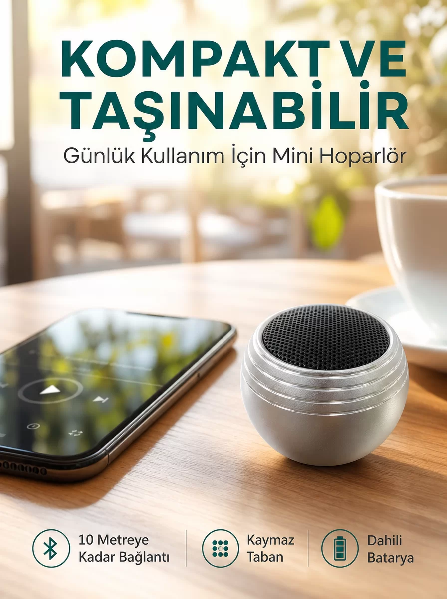 Kablosuz Mini Hoparlör Şarjlı TWS Destekli Kompakt Ses Sistemi Yeni Nesil