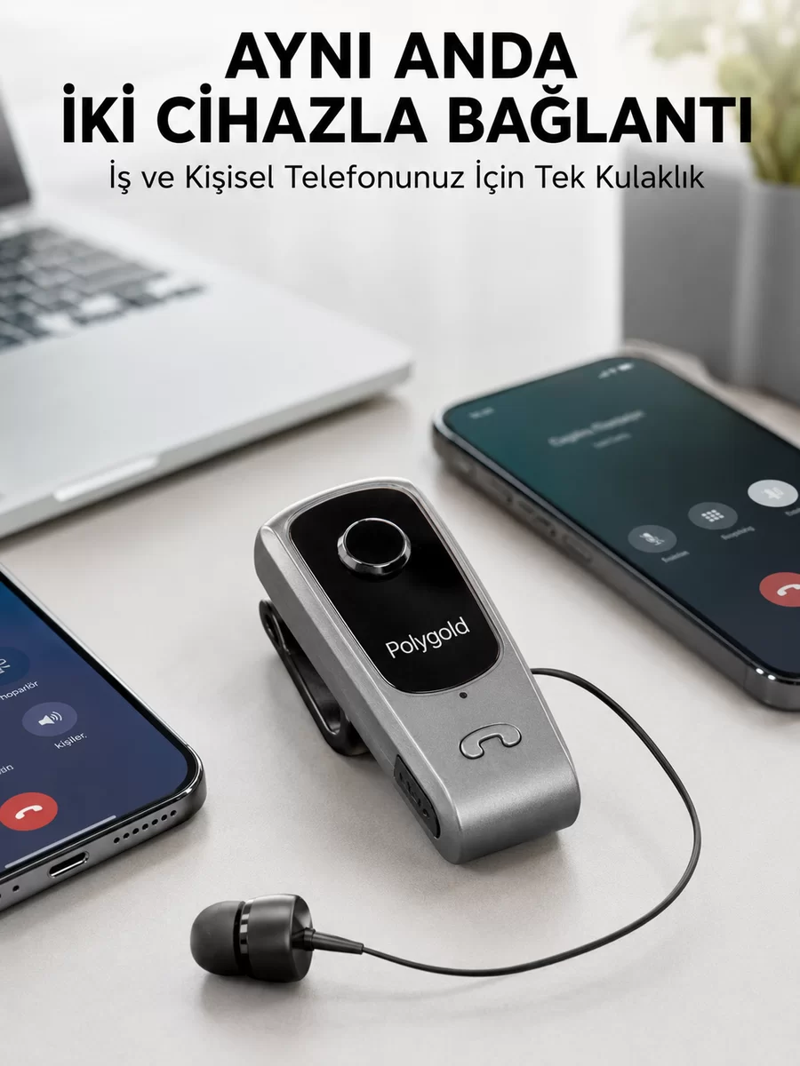 Mikrofonlu ve Ses Kontrollü Kablosuz Kulak İçi Kulaklık