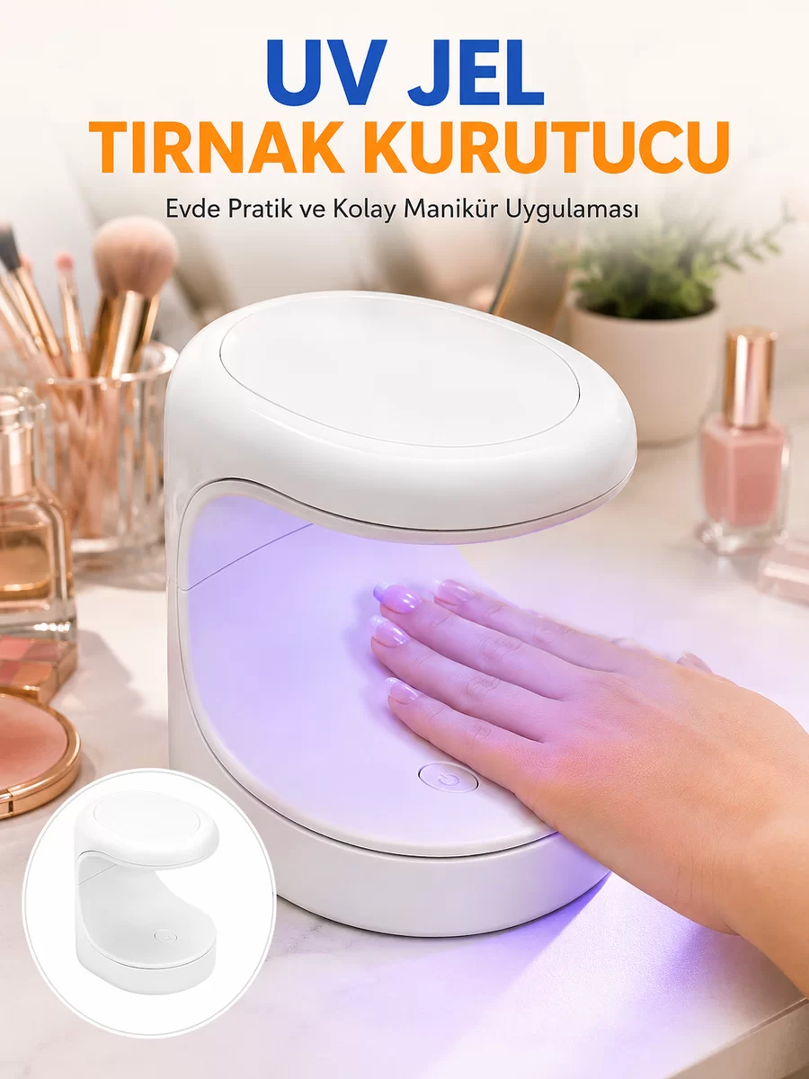 Kalıcı Oje Kurutucu Mini UV Işınlı Taşınabilir Hızlı ve Pratik Oje Kurutucu Yeni Nesil