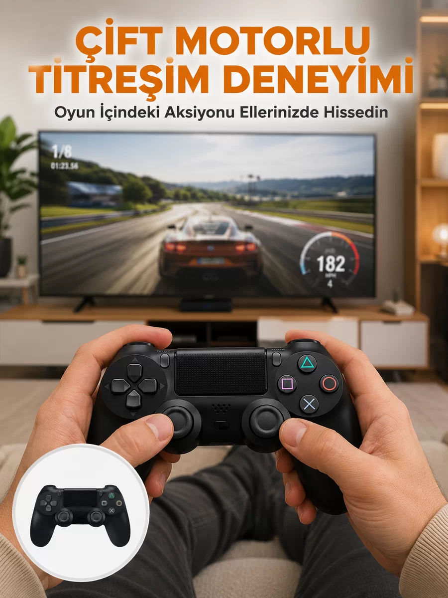 Kablosuz Titreşimli Oyun Kolu – Yüksek Hassasiyetli Analog Kontrol ve Ergonomik Tutma Yeni Nesil