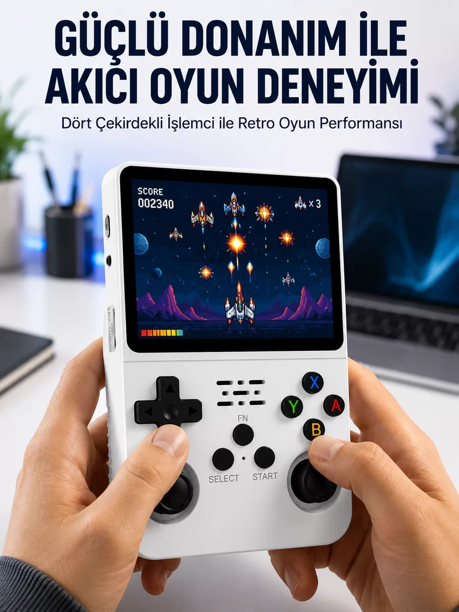 Retro El Konsolu 64 GB – 15.000 Oyun Geniş Platform Desteği 3.5” IPS Ekran Yeni Nesil