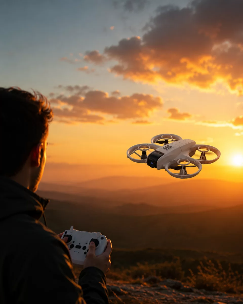 Çift Bataryalı Kameralı Mini Drone Işıklı Akıllı Uçuş Sistemi