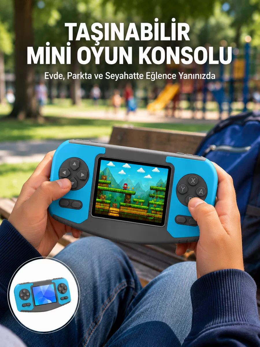 Taşınabilir Mini Video Oyun Konsolu Ergonomik Tasarım