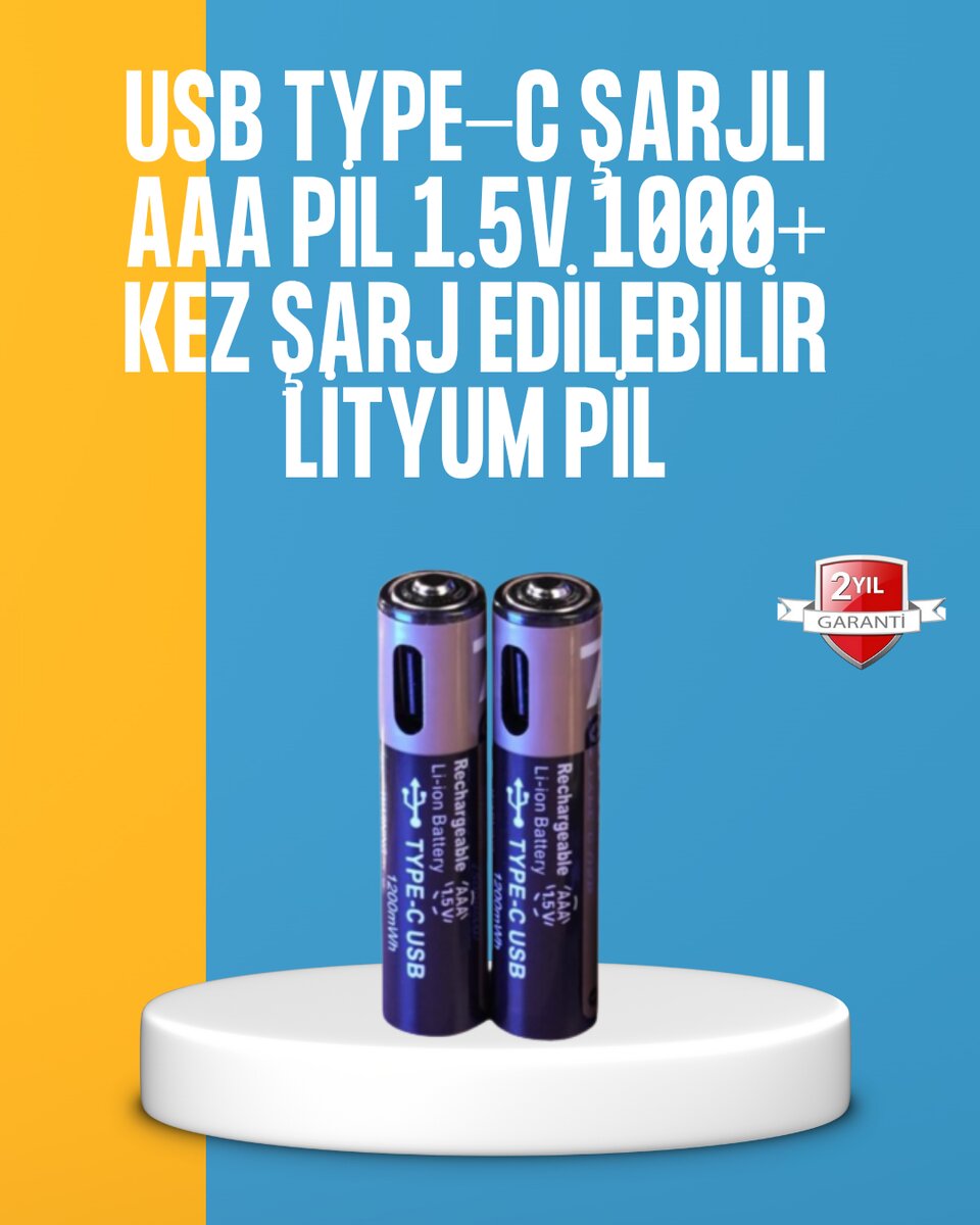 1200mWh Kapasiteli Lityum AAA Pil – Düşük Enerji Tüketen Cihazlar İçin Maksimum Dayanıklılık