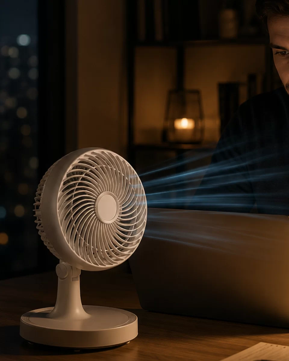 Masaüstü Mini Fan Sessiz Çalışan 2 Hızlı Otomatik Salınımlı Fan