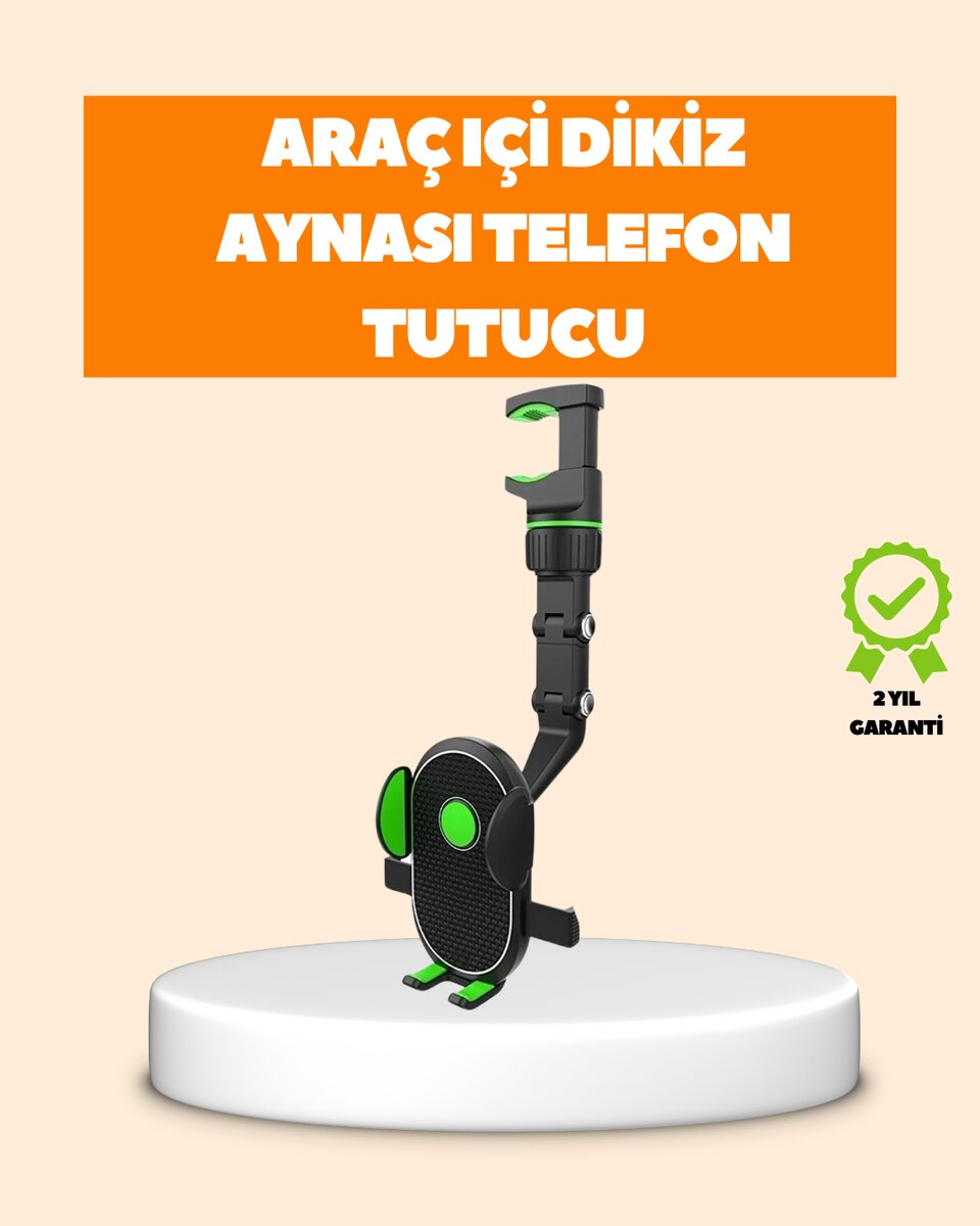 Araç İçi Dikiz Aynası Telefon Tutucu Katlanabilir ve Çok Fonksiyonlu