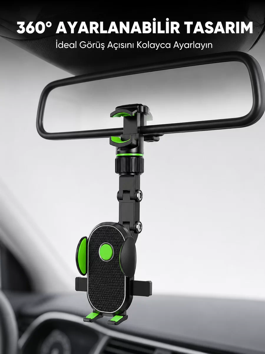 Dikiz Aynasına ve Koltuk Başlığına Uyumlu Telefon Tutucu Yeni Nesil