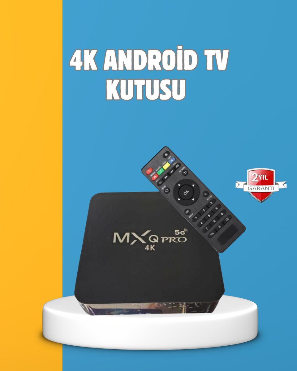 Android TV Box 4K – 2GB RAM 16GB ROM Kablosuz Wi-Fi Medya Oynatıcı