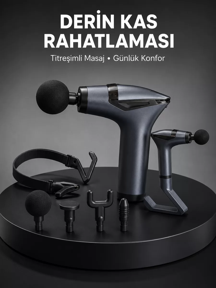 Taşınabilir 3in1 Masaj Aleti Şarjlı Titreşimli Esneme Bantlı Yeni Nesil