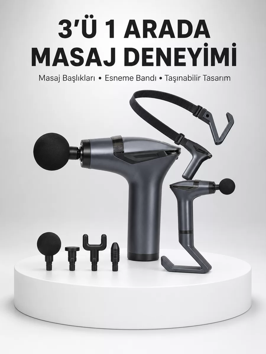 Titreşimli Şarjlı Masaj Aleti 3in1 Fonksiyonel Çok Amaçlı Model Yeni Nesil