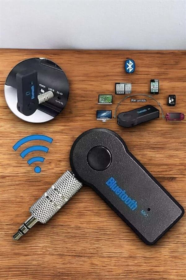 Tüm Araçlara Uyumlu Aux Car Bluetooth Kablosuz Araç Bağlantı Kiti