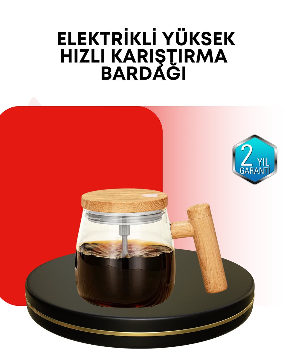IP6 Su Geçirmez Şarjlı Kupa – 3D Karıştırma Sabit Sıcaklık 400 ml