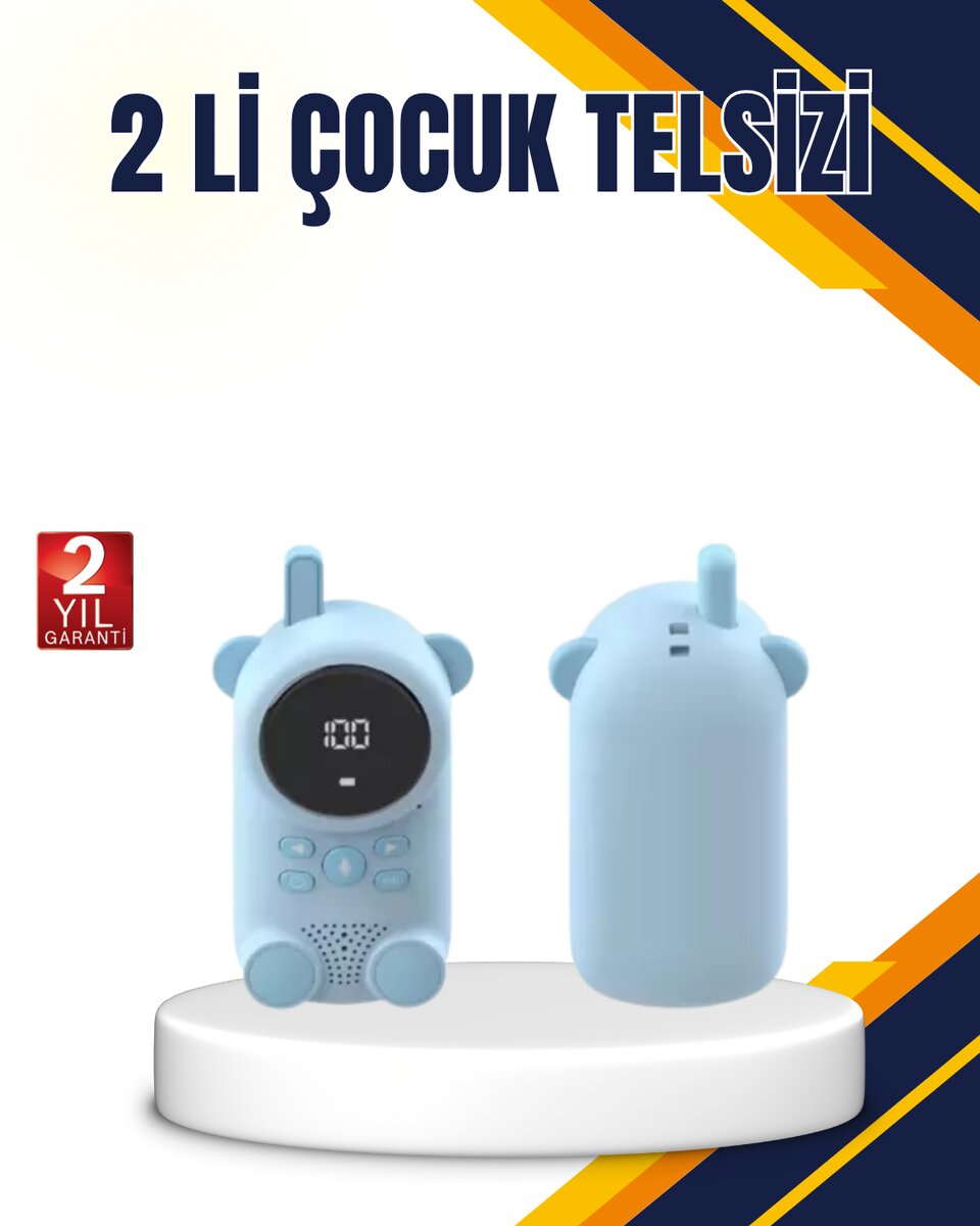 Çocuk ve Bebek Telsizi – 22 Kanal VOX Modu USB Şarjlı Renkli Ekran