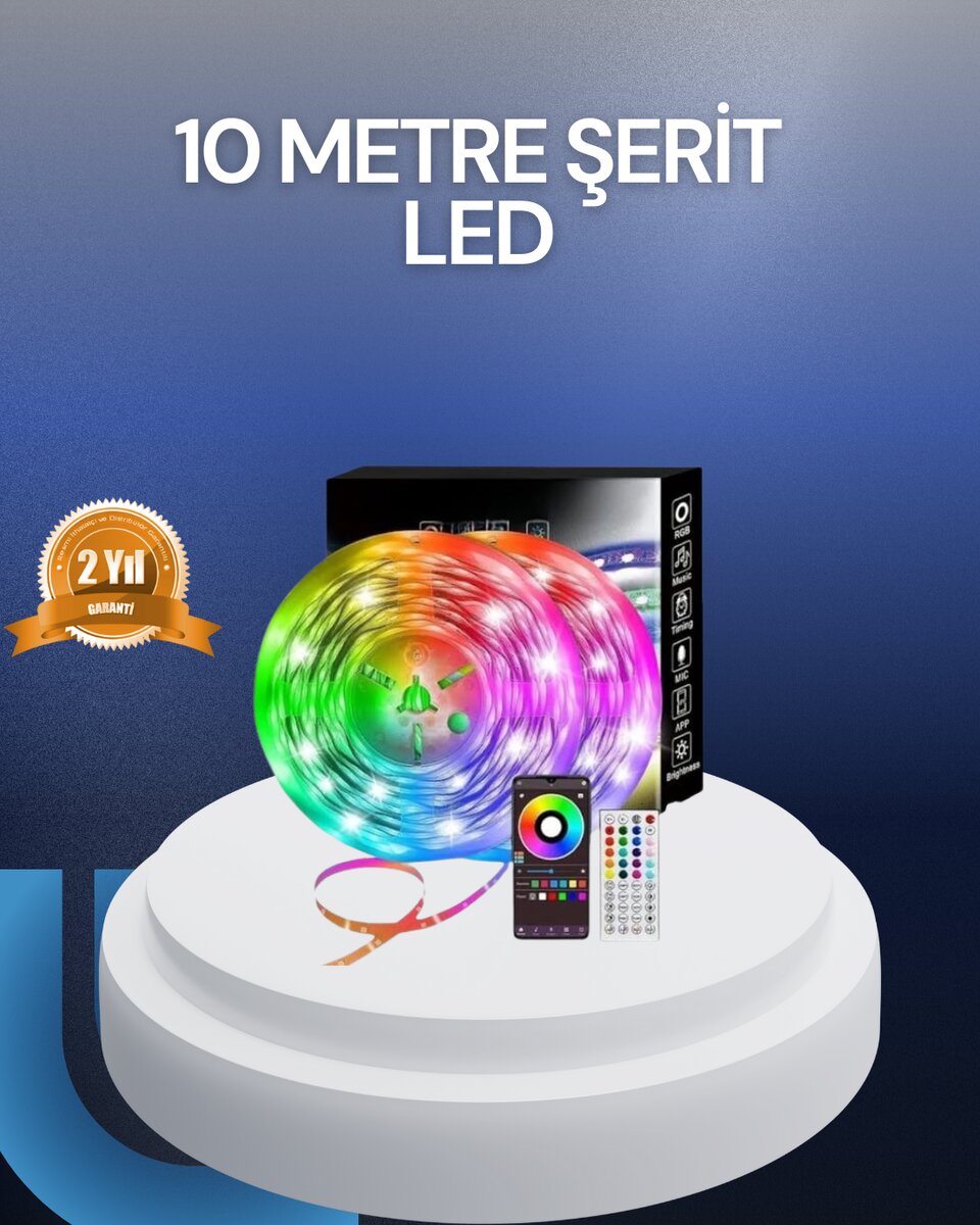 10 Metre USB Smart Şerit Led Kumandalı Telefon Kontrollü
