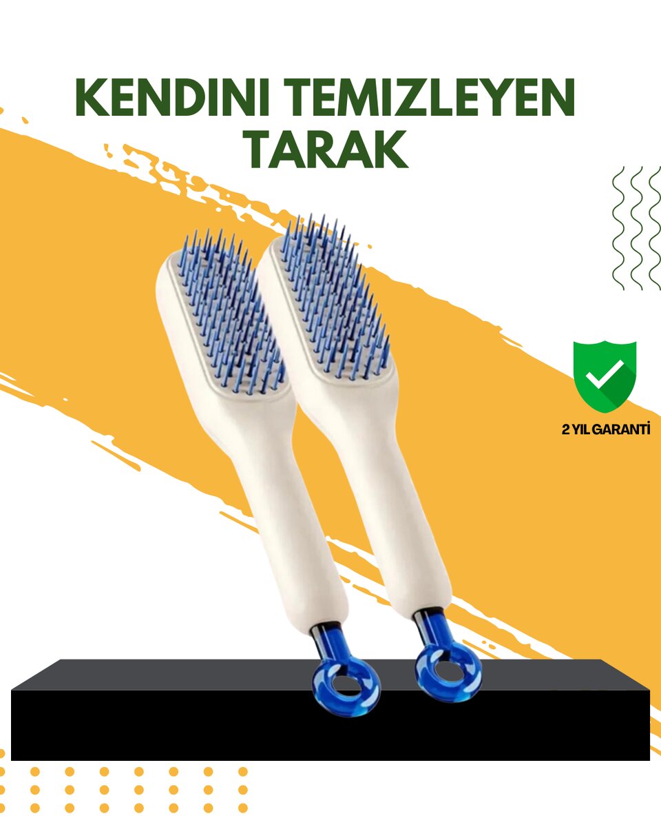 Otomatik Temizlemeli Saç Fırçası – Ergonomik Tasarım Masaj Etkili Elektriklenmeyi Önleyici